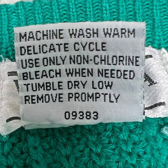 VTG Y2K Venezia Vitale Sweater Size Large Green Knit Chunky Thick Knit Long - Picture 11 of 12